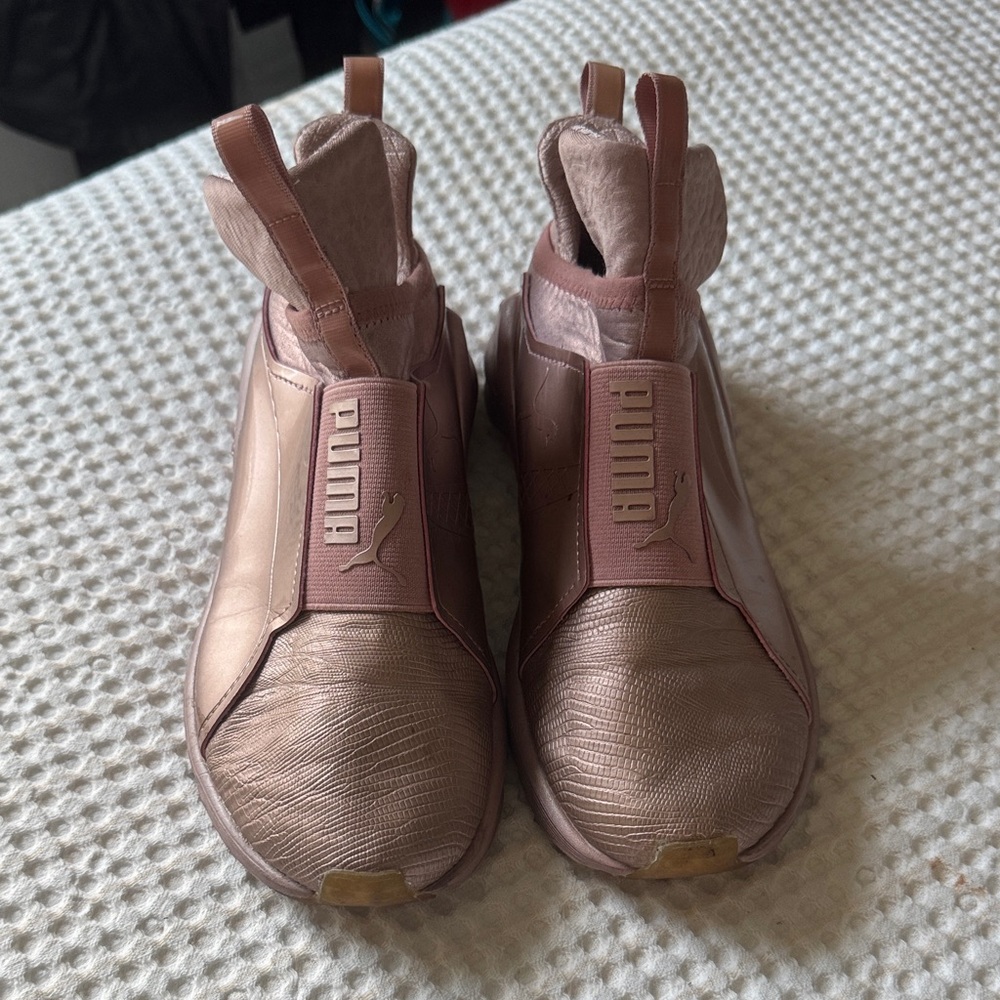 Puma Metallic Pink High-Top Sneakers